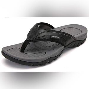 KUBUA Men's Beach Flip-Flops Water Sandals Outdoor Athletic Thong Sandals